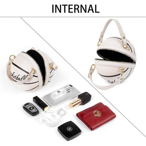 Basketball Purse Bag Shoulder Handbag Messenger Handbag Mini Zipper Women's - Picture 6 of 8